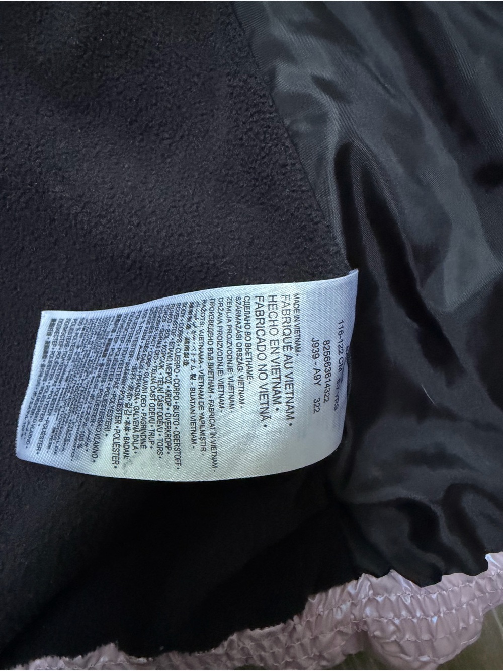 Nike kids girls pink iridescent winter puffer coat black fleece lining - Picture 6 of 8